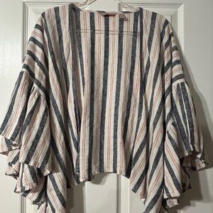 Laurie Felt Navy and Red Striped Cardigan